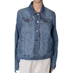 The Limited Women's Denim Jean Jacket Blue Collared Med. Wash Retro Size L